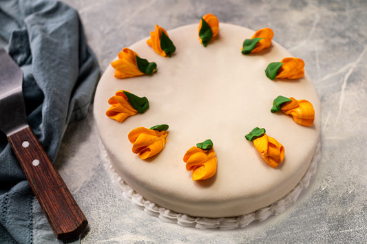 PASTEL MAZAPAN CON AMAPOLA